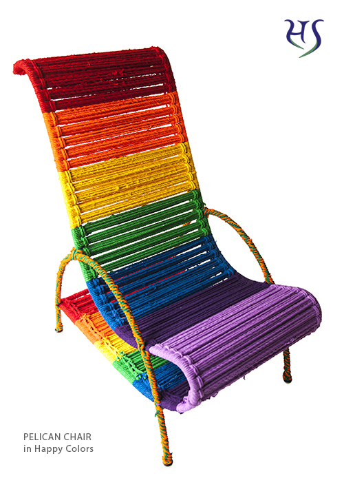 Pelican Chair Happy Rainbow by sahil & sarthak